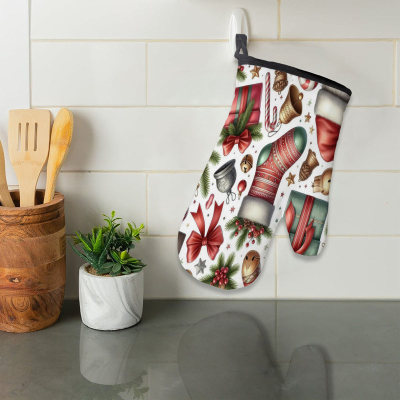 Christmas Sparkle Oven Mitt Cotton Twill