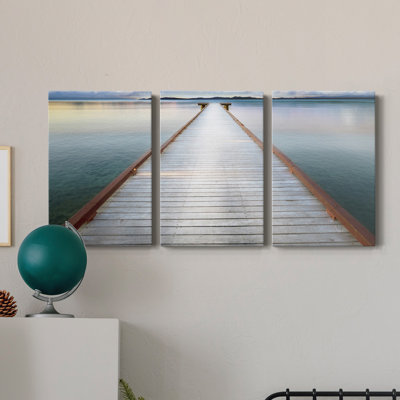 " Long View Pier " 3 Piece Art Color Photography Print