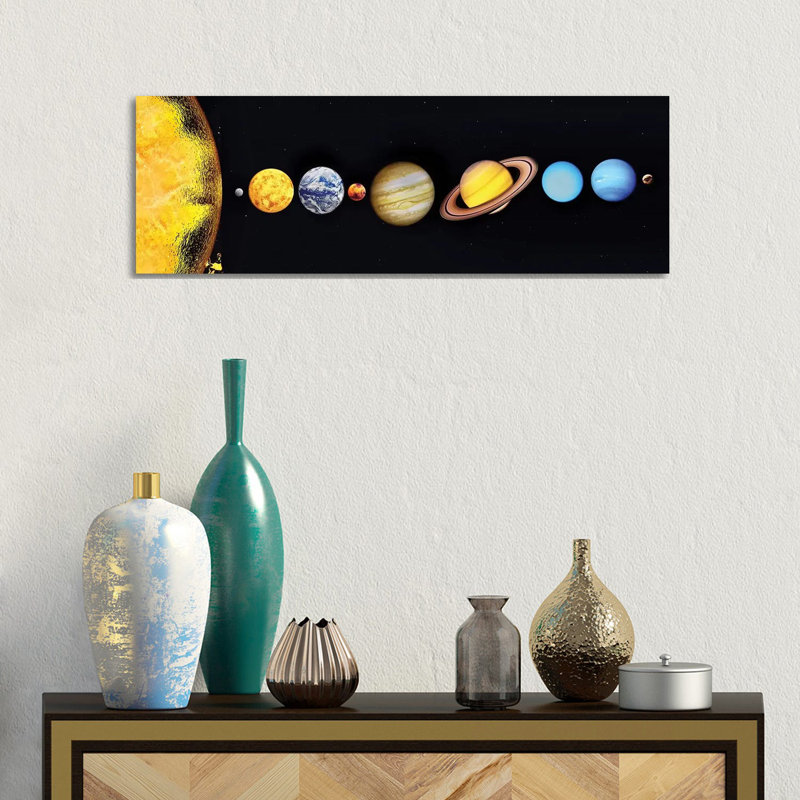 The Sun And Planets Of Our Solar System by Mark Stevenson - Wrapped Canvas Panoramic Print