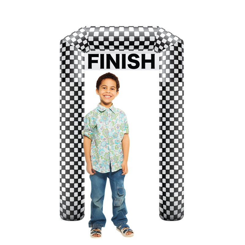 58'' Black and White Finish Line Cardboard Standup