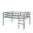 Full Rubber Wood Loft Bed With Ladder-1777256522