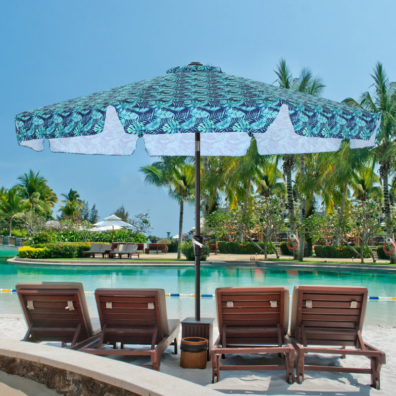 Parasol de marché 9 pi Hobert, Feuille vert jungle, H 94,5 po x l 106 po x P 106 po