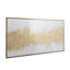 Gold Canvas Abstract Long Horizontal Living Room Framed Wall Art with Glitter Flakes, 65" x 2" x 36"