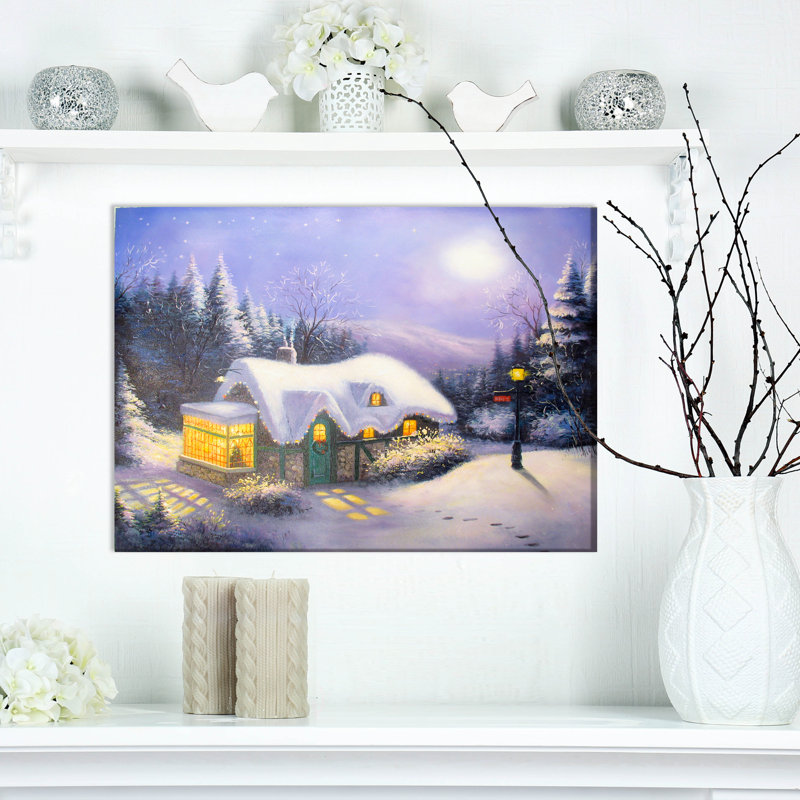 « silent night », reproduction sur toile tendue, H 20 po x l 20 po x P 1 po