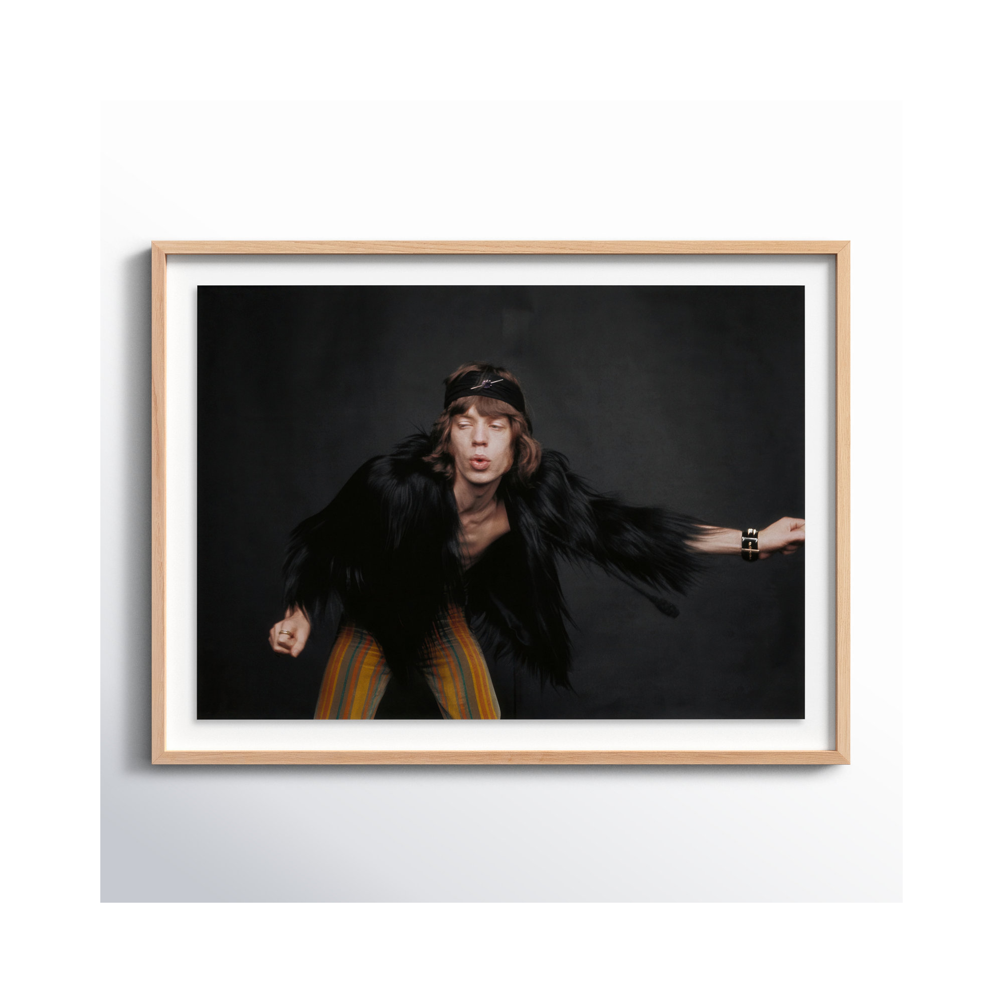 Rolling Stones Singer by Getty Images, Light Brown Framed, 36" H x 48" W