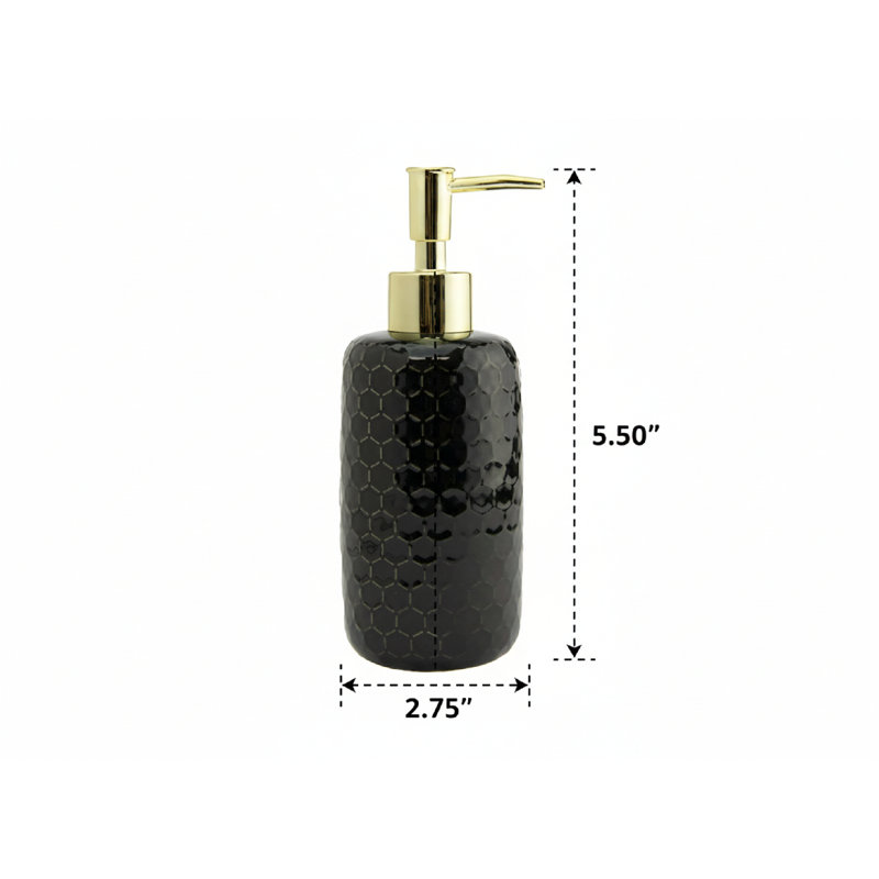 Distributeur de savon en nid d'abeille noir Haight - ensemble de 2