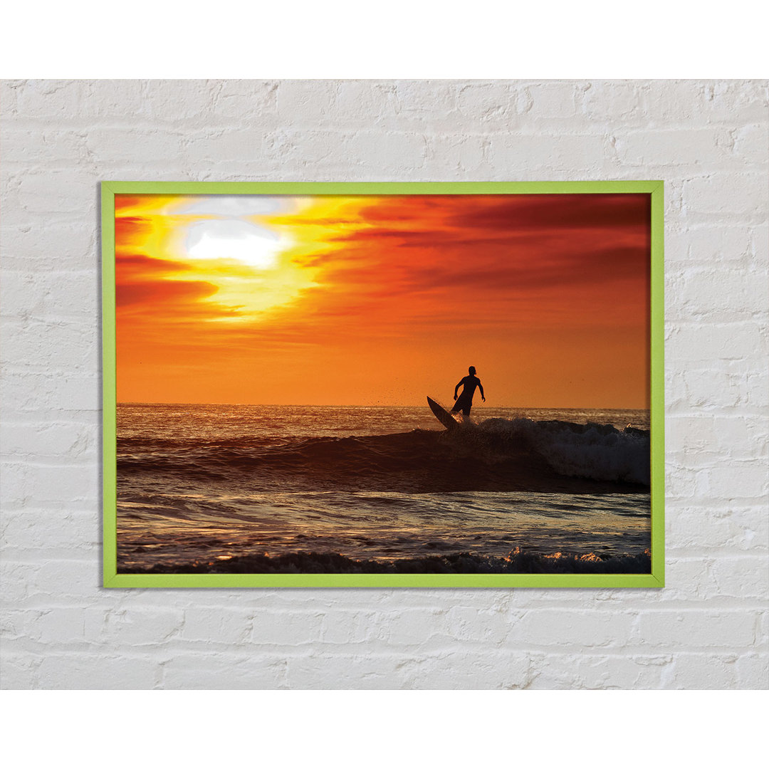 Gerahmtes Bild Sunset Surfing