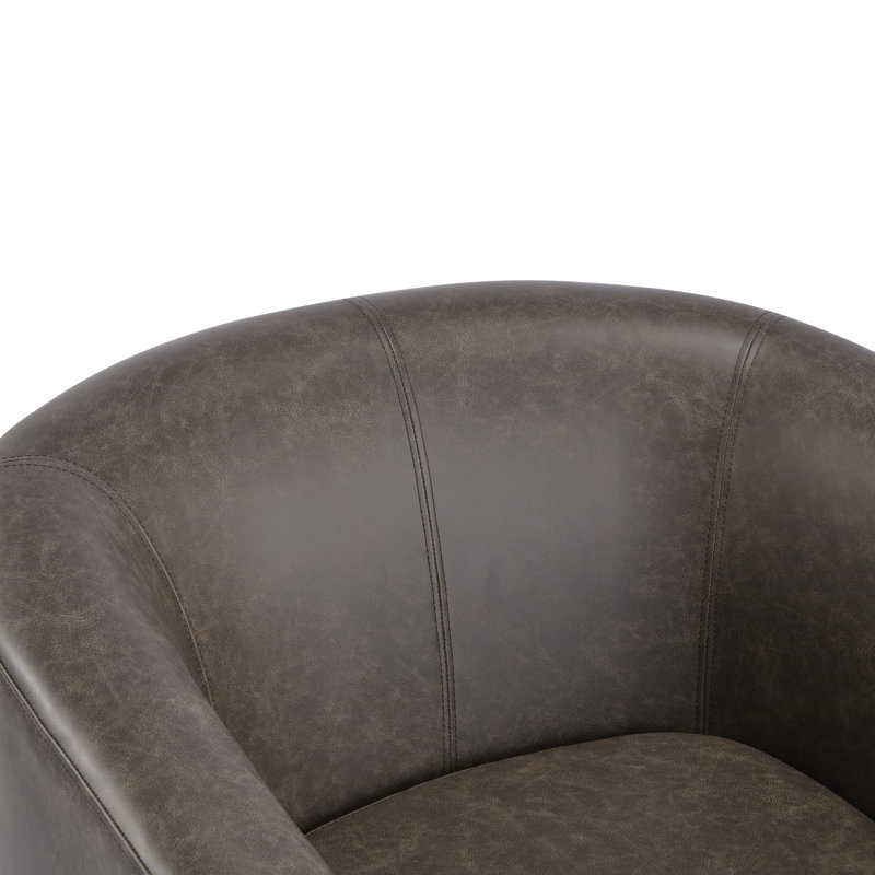Fauteuil demi-tonneau Wilmore, Marron foncé