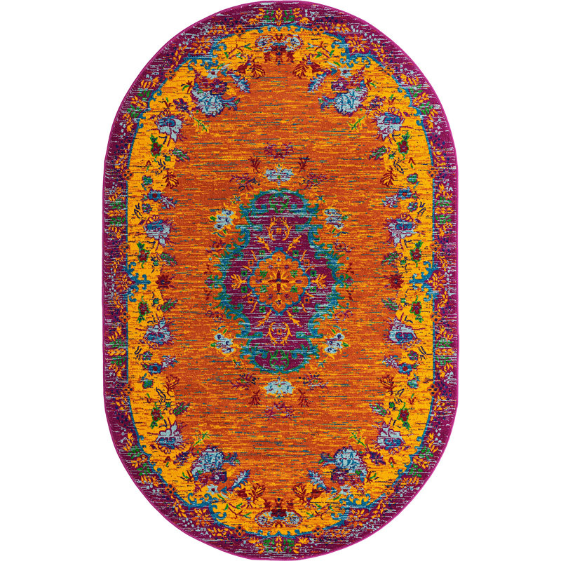Niceto Indoor Rug, Oval 5'3" x 8'