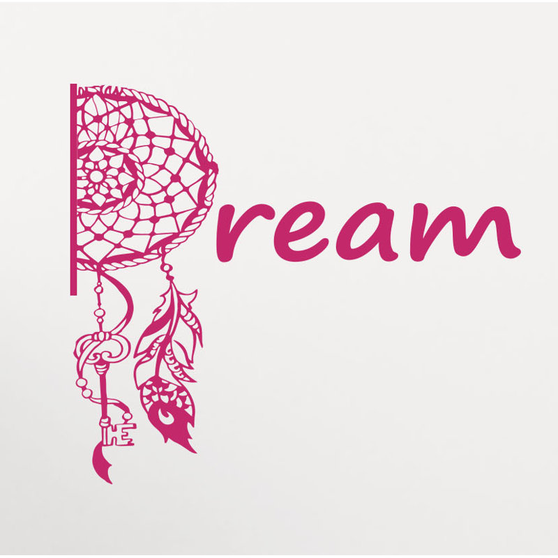 Décalcomanie murale mehndi rêve catcher, Rose vif