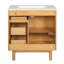 Meuble-lavabo simple sur pied de 30 po de largeur avec lavabo en céramique, porte à fermeture en douceur et tiroirs