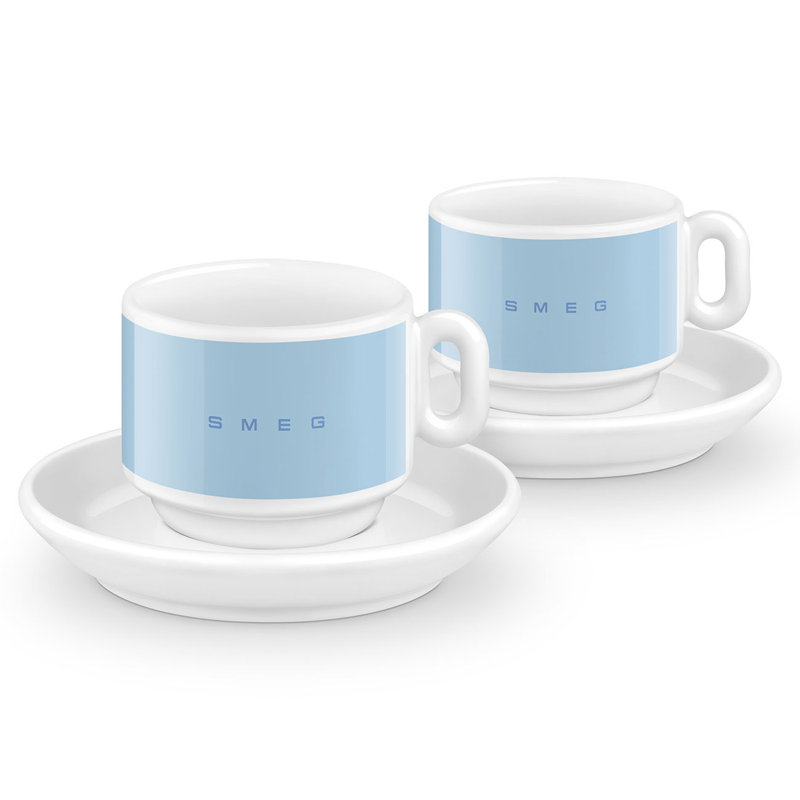 Ensemble de 2 tasses à espresso style années 50, Red