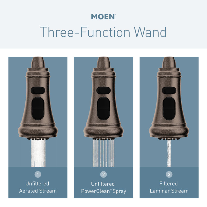 Weymouth 3 In 1 Water Filtration Pulldown Kitchen Faucet, Oil Rubbed Bronze