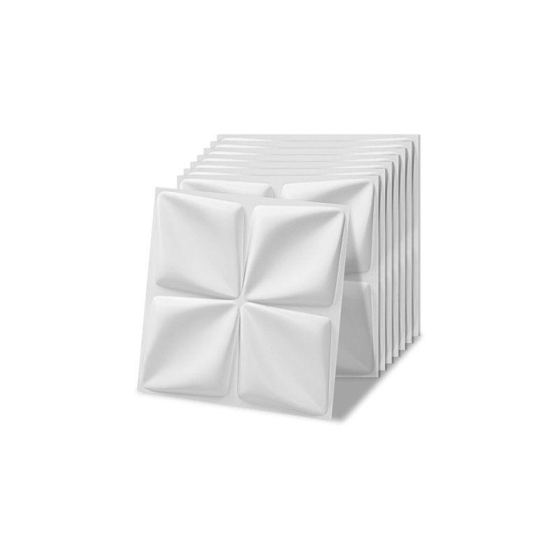 Paquet de 20 panneaux muraux décoratifs 3D, 12 x 12, blanc
