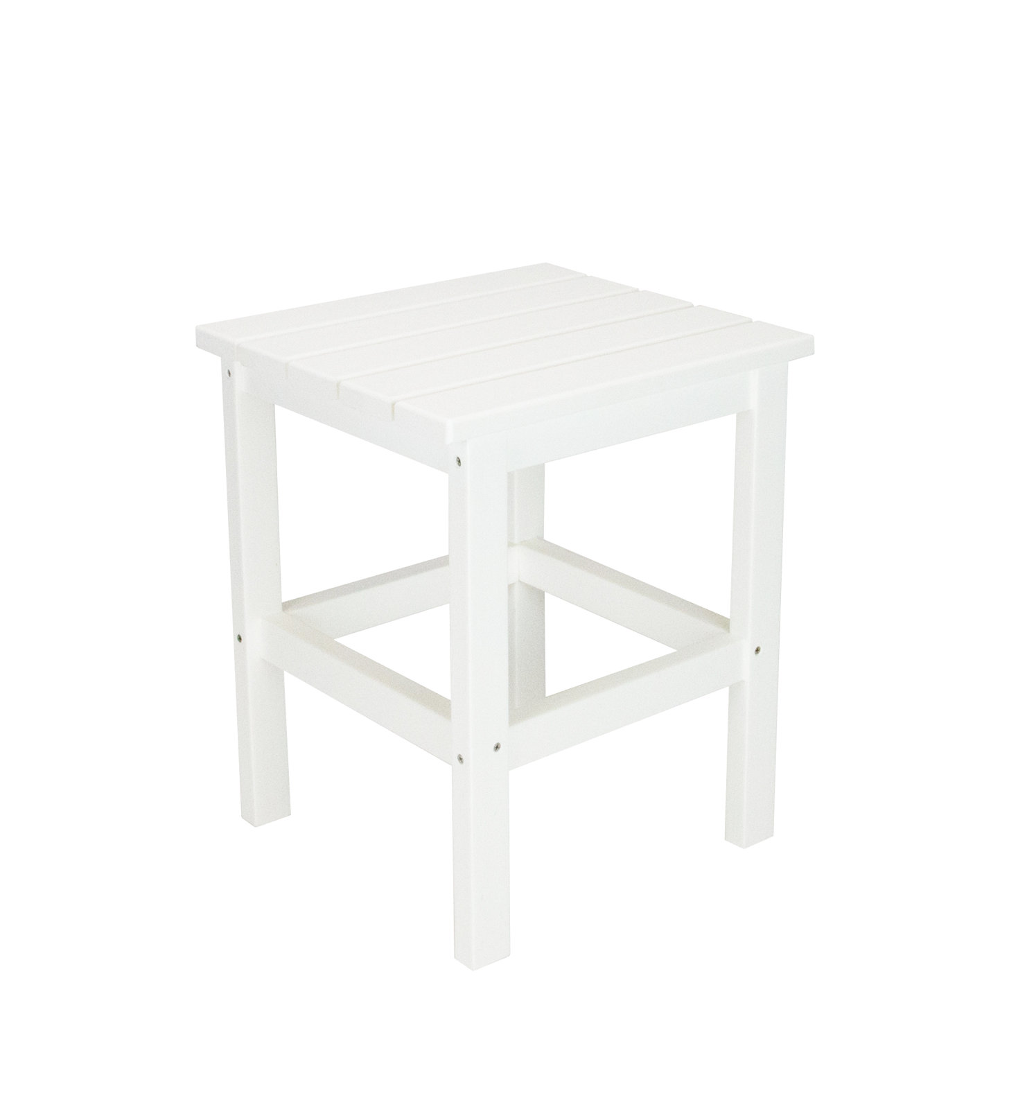 Leighton 15'' Plastic / Acrylic Outdoor Side Table, White