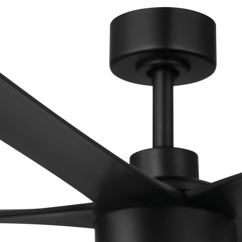 RAVIAN 5-Blade Ceiling Fan With Remote - (No Light), Matte Black, 72"