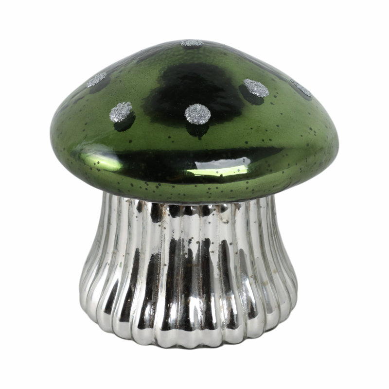 Sagebrook Home 6" 12 Oz Mushroom Candle, Green
