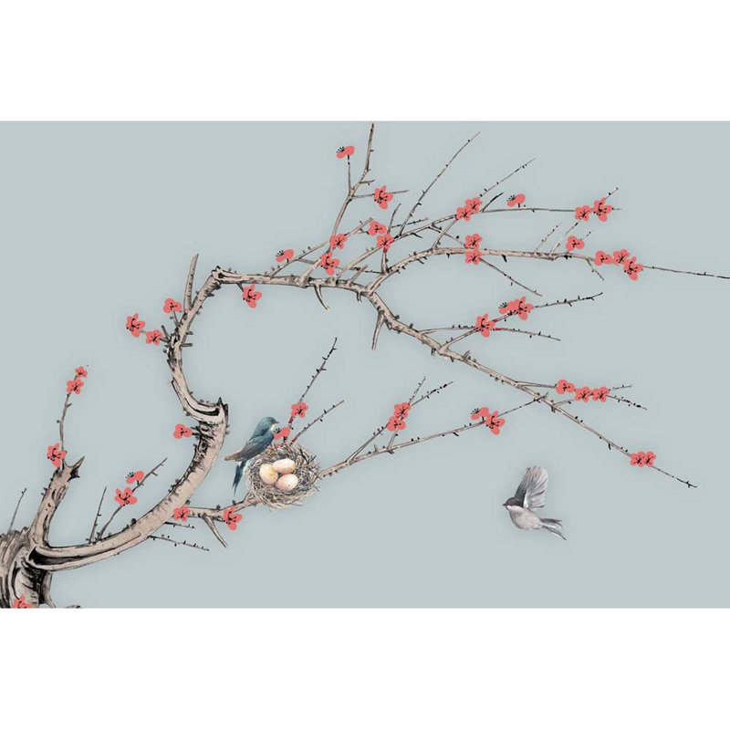 Murale lisse de style chinois, L 100 po x L 12 pi