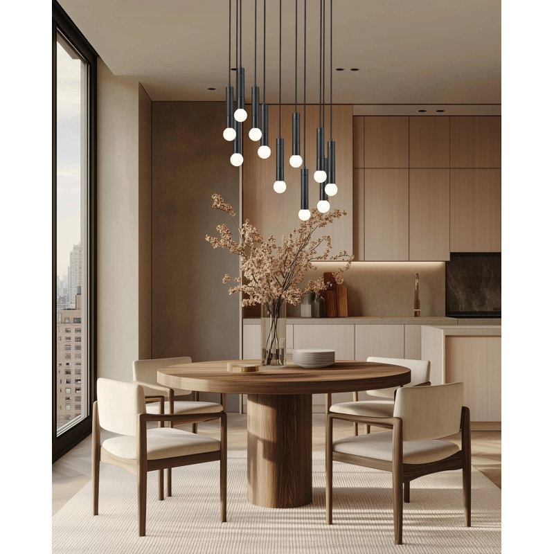 Lipman Chandelier, Matte Black, 11 Lights