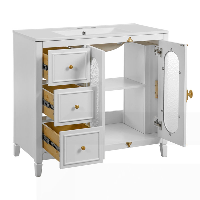 Meuble-lavabo 36 po avec 2 portes à fermeture douce
