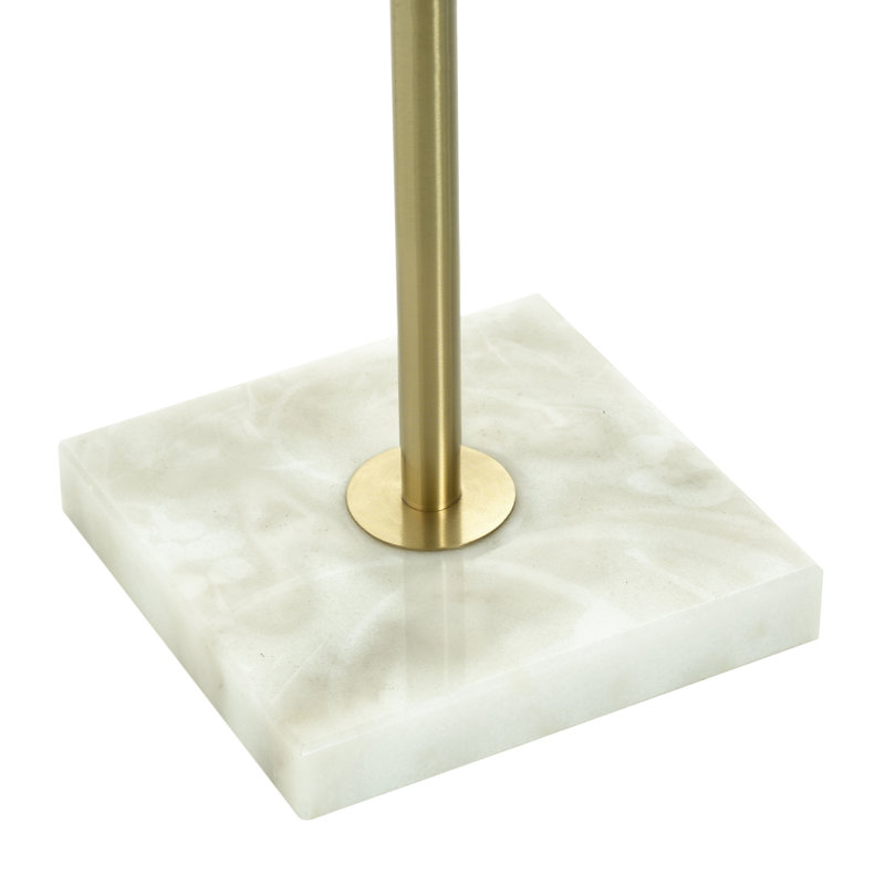 Lampe sur pied Tamara Day for Stylecraft Penelope - marbre et laiton poli, Vert lustré