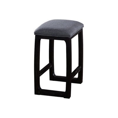 Enchanteur tabouret de hauteur comptoir en tissu gris et attrayant patiné
