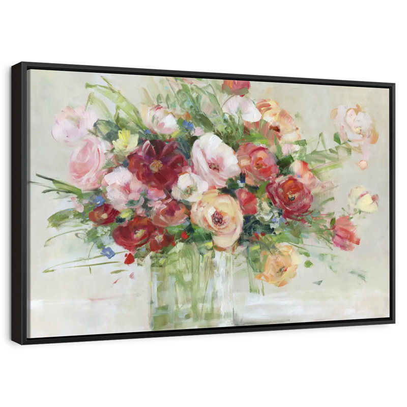 Just Peachy, 25 po x 17 po, Cadre flottant noir