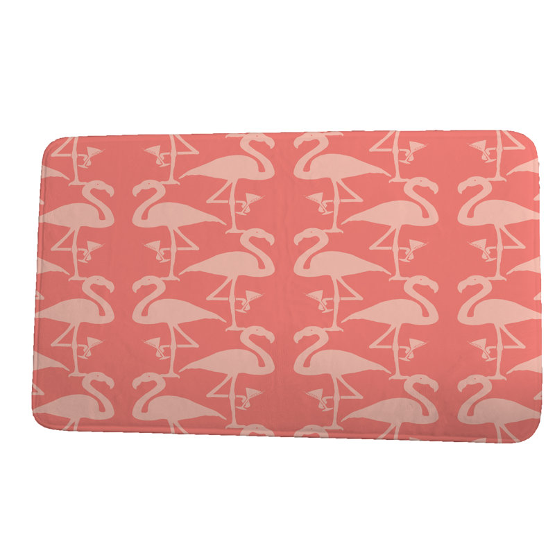 Lyndsey Non-Slip Bath Mat, 17" W x 24" L, Coral