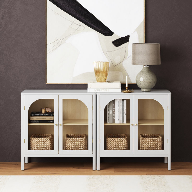 Meuble télé en verre, Blanc