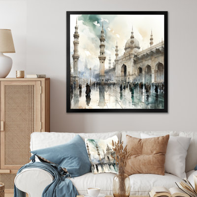 Prophets White And Blue Mosque Islam I - Islam Wall Art