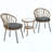 3-Piece Outdoor Rattan Bistro Set, 2 Wicker Chairs & Round Glass Table for Patio, Balcony & Courtyard-1707136853