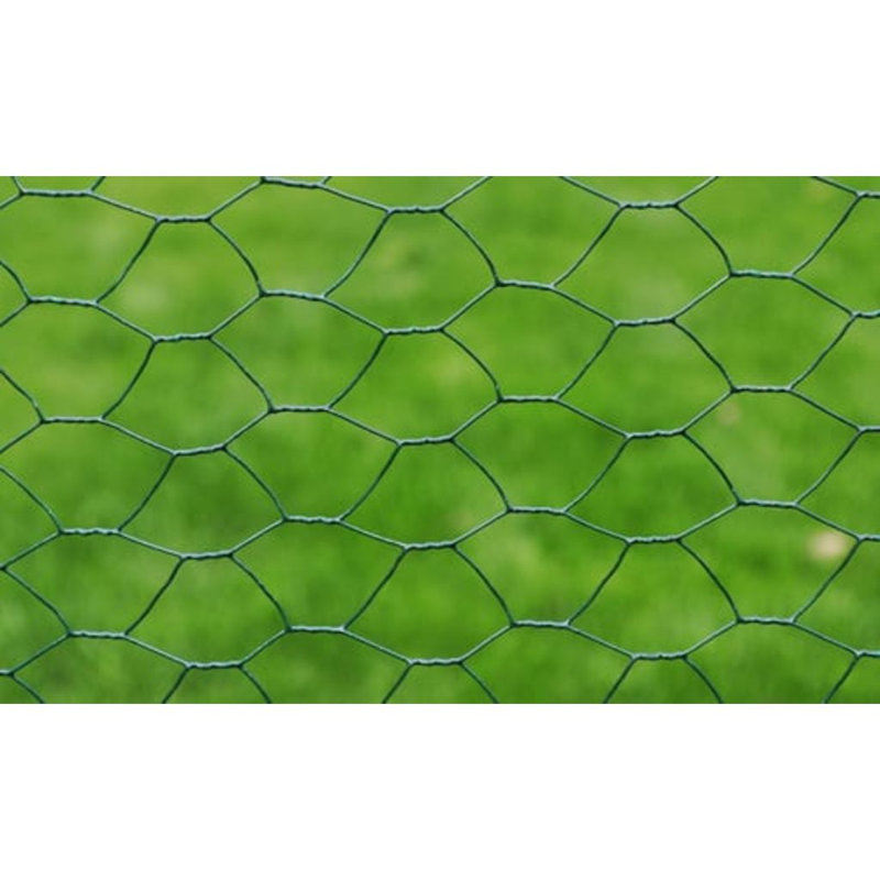 Chicken Wire Fence with PVC Coating 25x1 m, Green