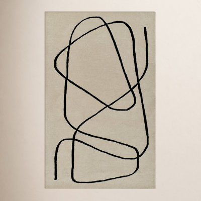 Whistler Ivory Black Hand-Tufted Wool Rug