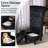 High Back Throne Royal Chair Set of 2, Velvet Armless Accent with Storage, Nailhead Trim, Solid Rubberwood Legs for Living Room Bedroom，Black-906974246