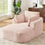 Très grand canapé en velours côtelé rose, sans assemblage, esthétique moderne pour chaise longue à siège simple, doux au toucher, espaces intérieurs idéaux