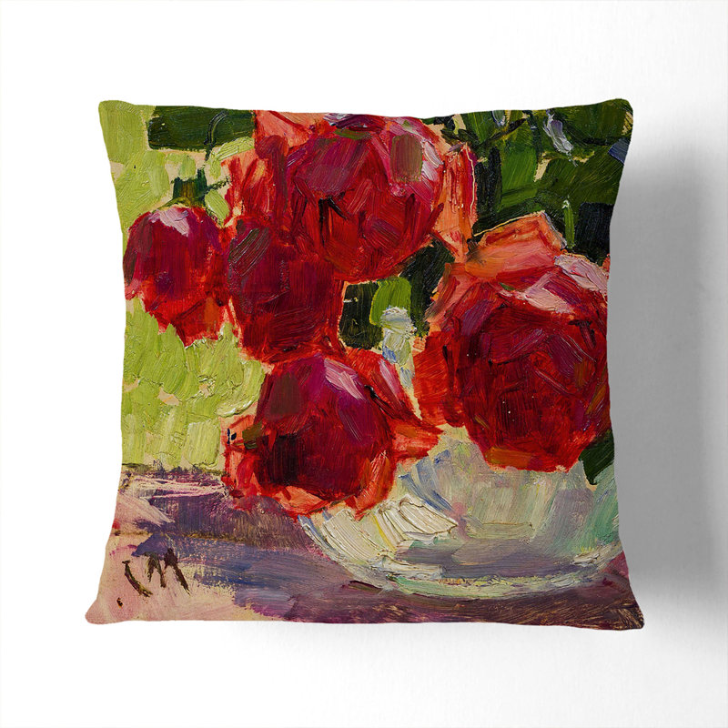 Roses Floral Scatter Cushion, Black, 40cm H x 40cm W x 15cm D