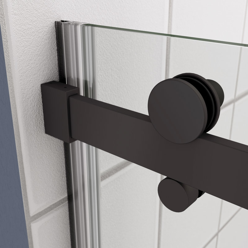 Porte de douche coulissante en verre trempé 5/6 po, noir mat, baignoire, verre de baignoire de qualité supérieure et stable