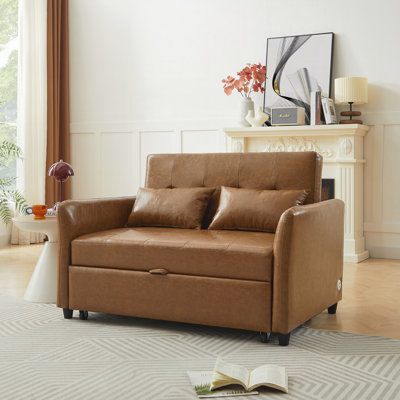 Convertible Sleeper Bed, Adjustable Oversized Armchair  with Three USB Ports