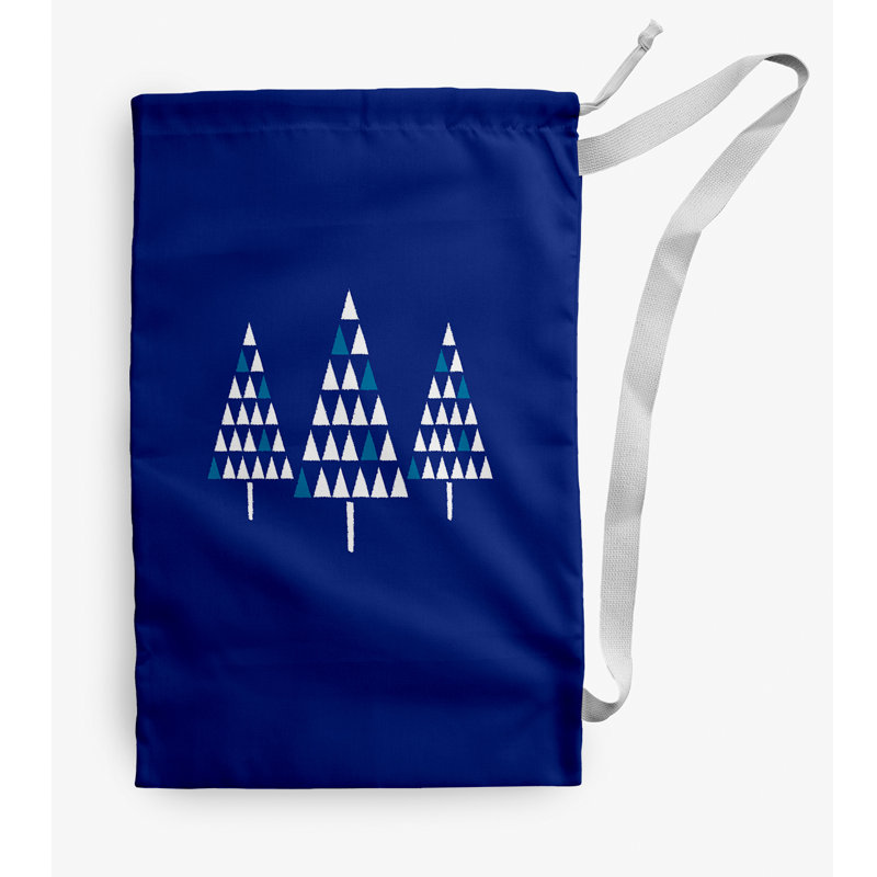 Sac à linge Trio of Trees Christmas, Bleu, Petit (H 29 po x l 18 po)