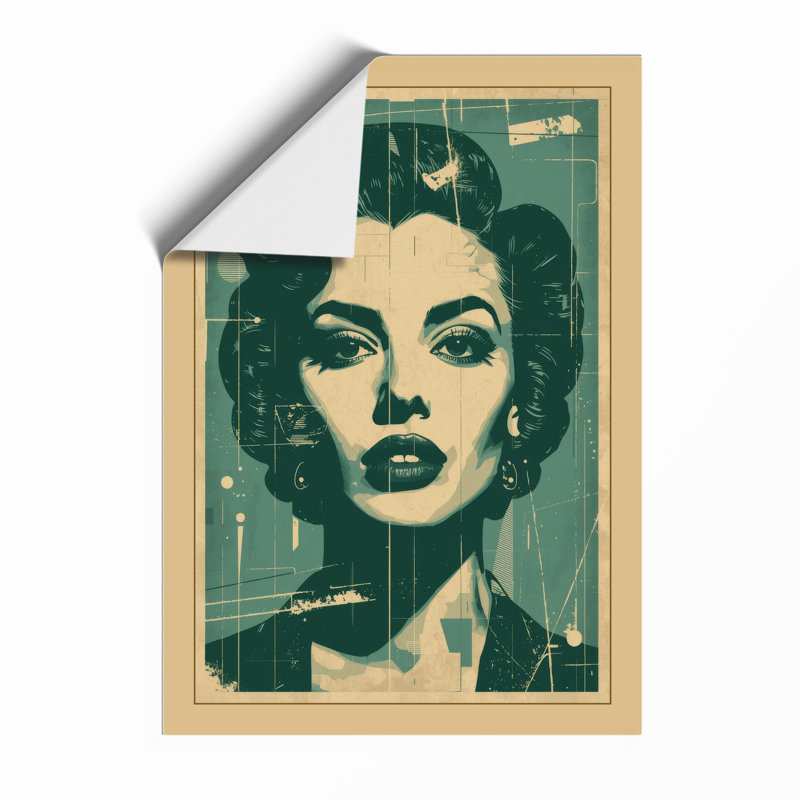 Woman in Green Modern - Framed Print, Unframed, A2 - 59.4 x 42.0 cm
