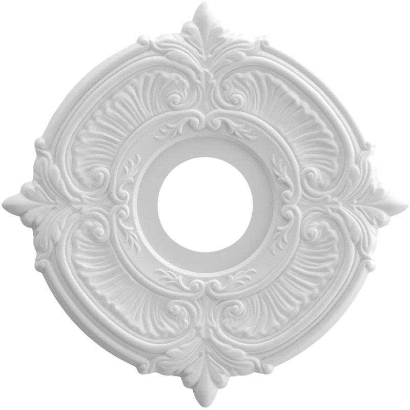 Attica Thermoformed PVC Ceiling Medallion, 13" H x 13" W x 0.75" D, White