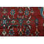 Tapis rouge rétro en laine noué à la main 3 pi 11 po x 11 pi Tribal