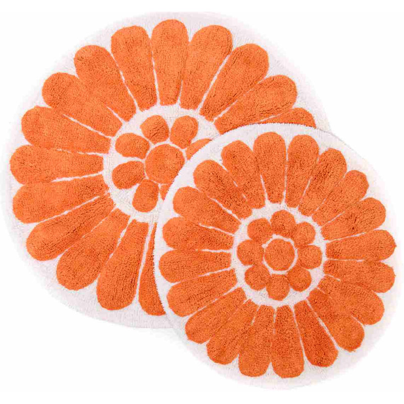 Tapis pour salle de bain Cressona, Blanc/Corail