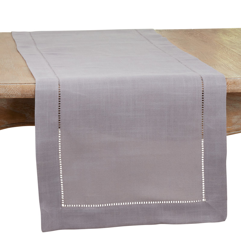 Emmeline Solid Color Table Runner, 80" L x 16" W, Gray