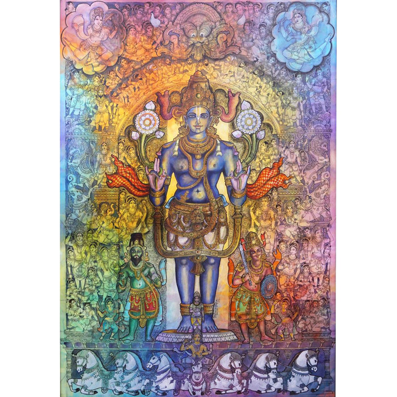 Lord Surya | Acrylique sur toile | Par Dhanu Andluri | Décoration murale