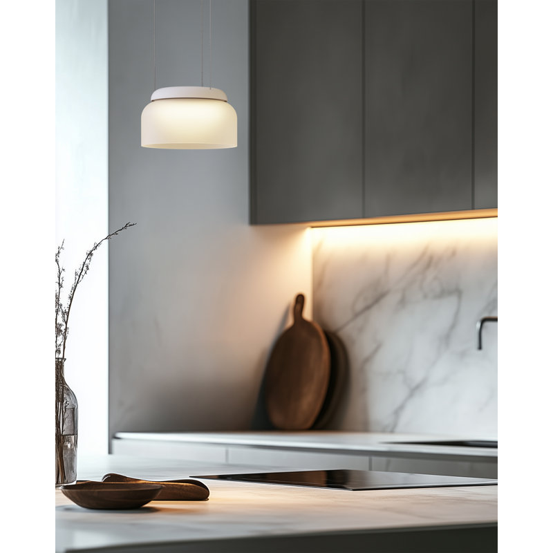 Mini abat-jour en verre opale Totem, Blanc