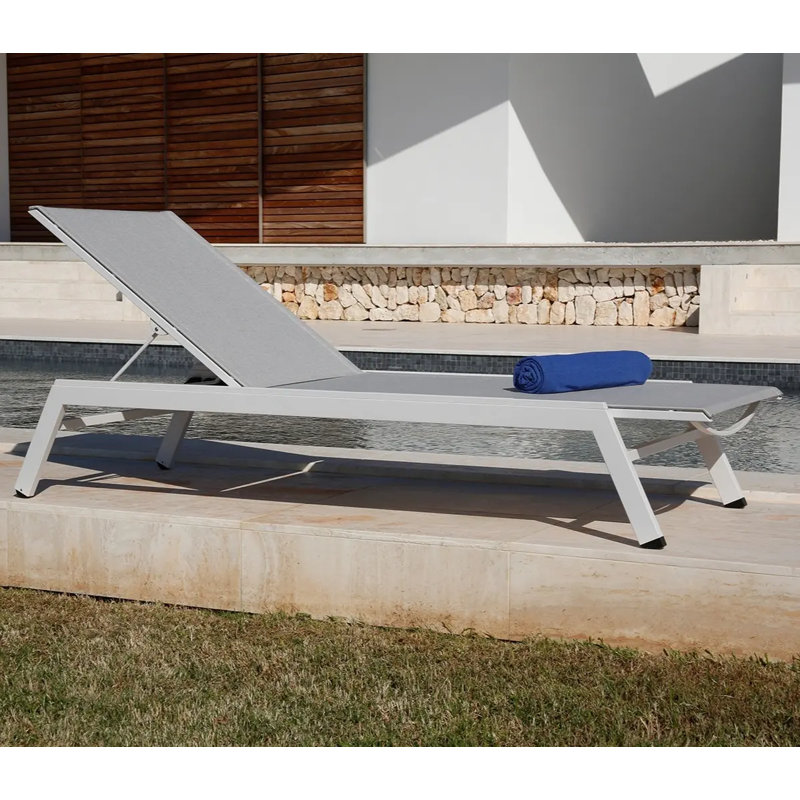 Equinox Outdoor Chaise Lounge, Seagull, Arctic White