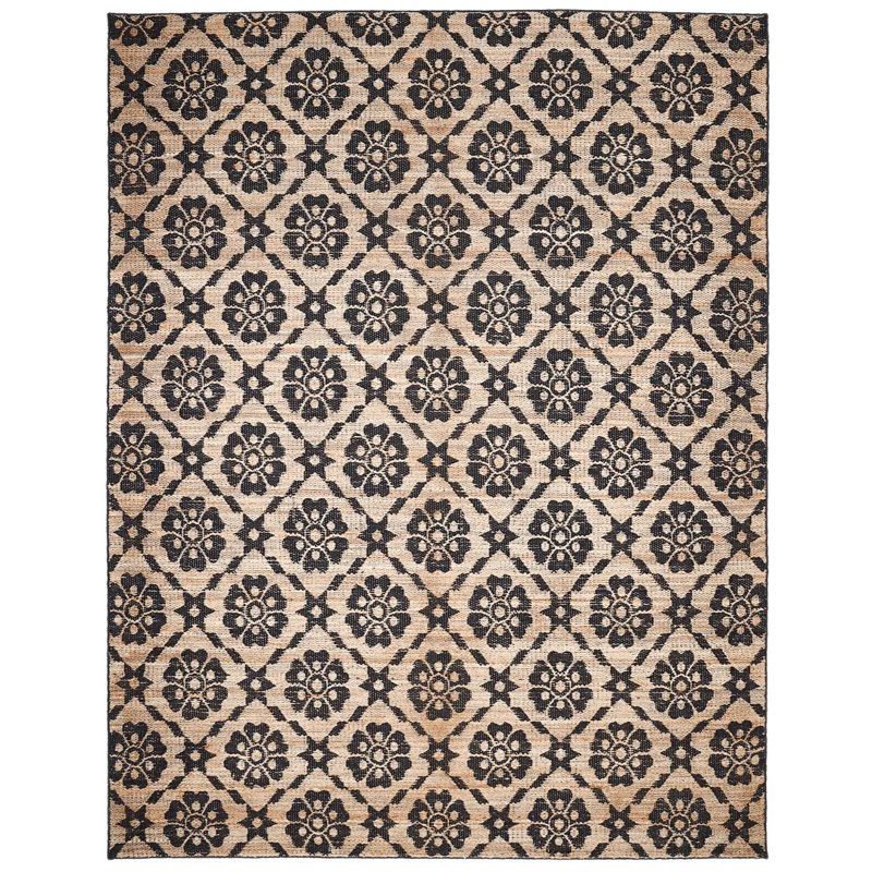 Edith Geometric Area Rug in Black/Brown, Rectangle 8' x 10'