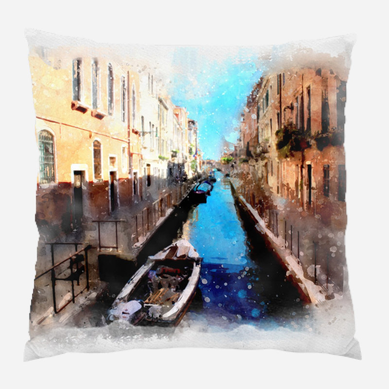 Regil Outdoor Reversible Throw Pillow, Microsuede, Indoor