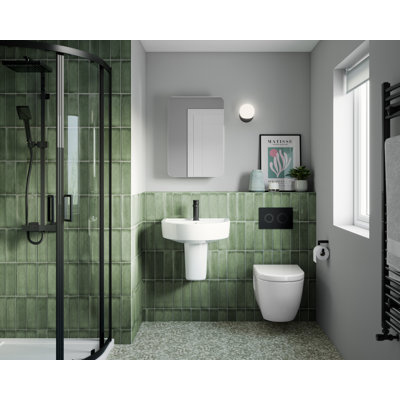 Matt Black Round Dual Flush Push Button